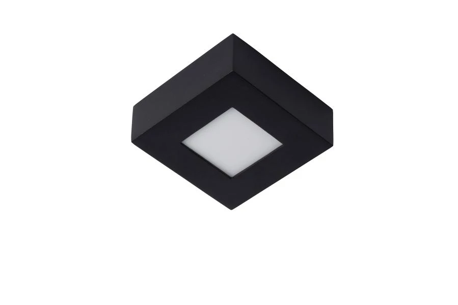 Lucide BRICE-LED - Flush ceiling light Bathroom - LED Dim. - 1x8W 3000K - IP44 - Black - turned off